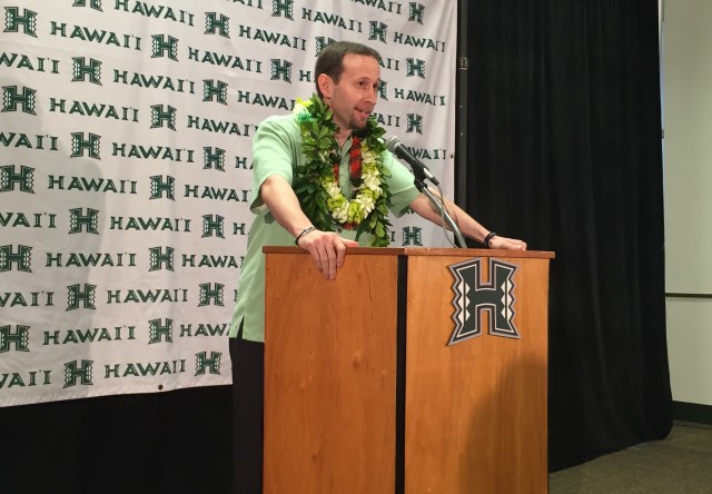 New Hawaii coach Eran Ganot spoke at his introductory press conference on Thursday.