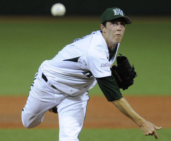 Junior Tyler Brashears has won two straight Big West pitcher of the week awards. Photo by Bruce Asato/Star-Advertiser.