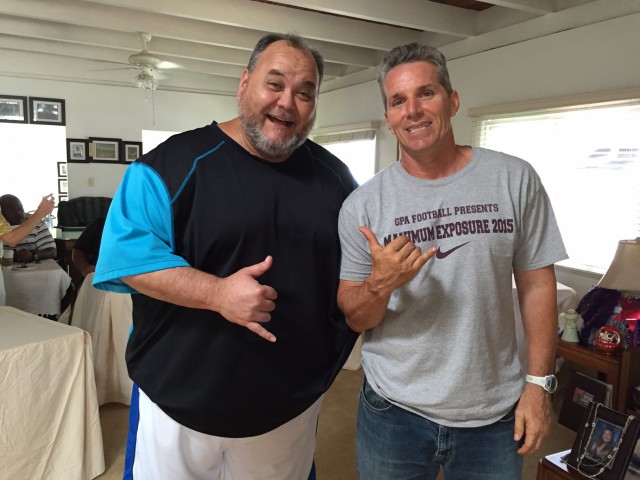 OC Sports play-by-play announcer Robert Kekaula and football analyst Rich Miano 