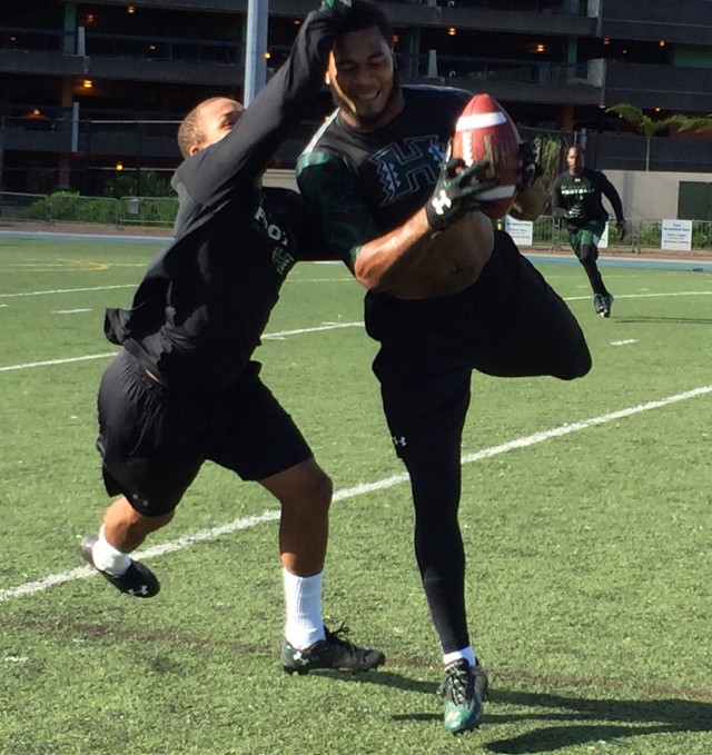 Every workout, there's a battle between cornerback Ne'Quan Phillips and slotback Quinton Pedroza