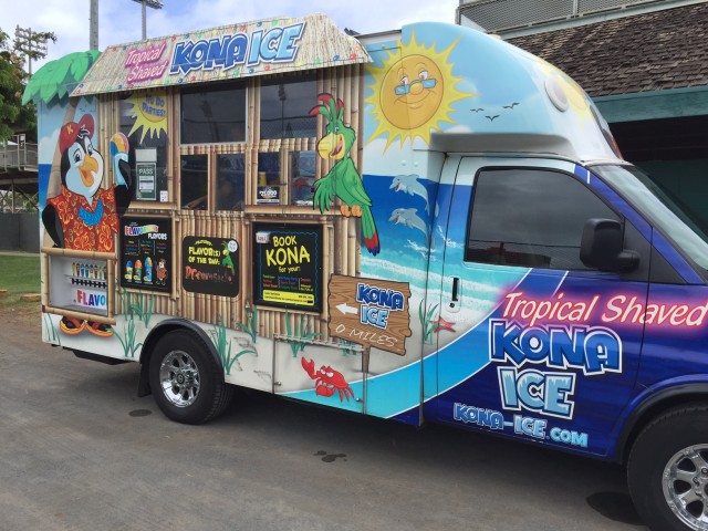 Coach Chow arranged — and paid — for a shave-ice truck to celebrate the end of training camp. 