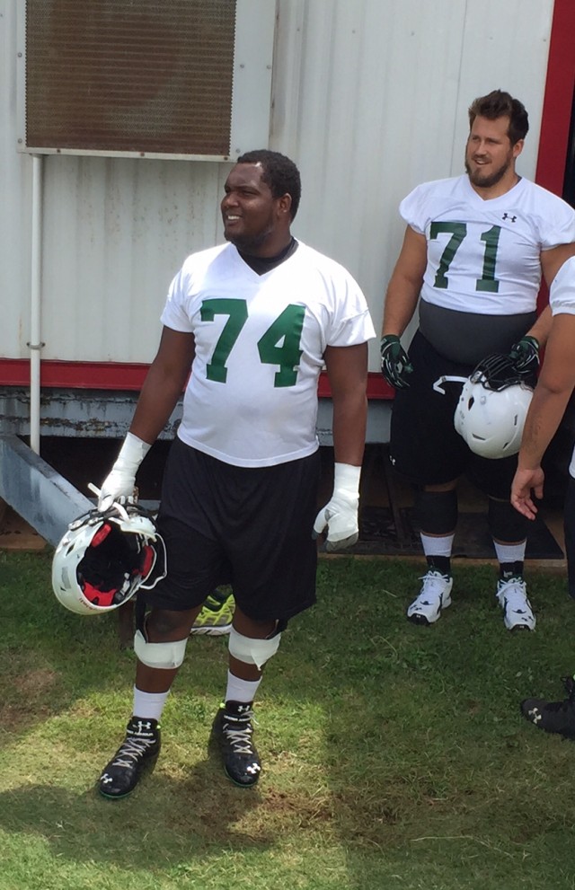 Right tackle R.J. Hollis and left tackle Ben Clarke