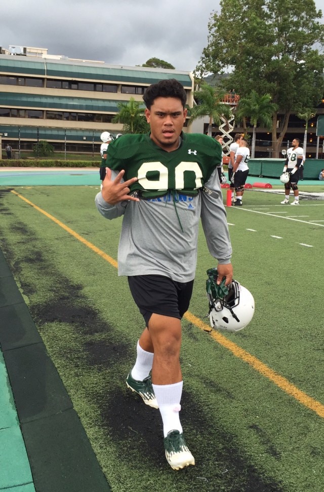 Right defensive end Kennedy Tulimasealii