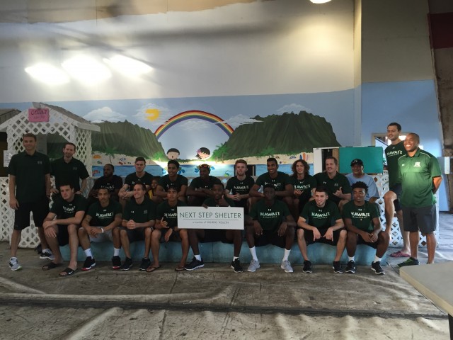 The Rainbow Warriors visited the Next Step homeless shelter on Tuesday.