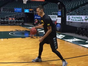 UH players, including Stefan Jankovic, came out in Batman shirts for warmups.
