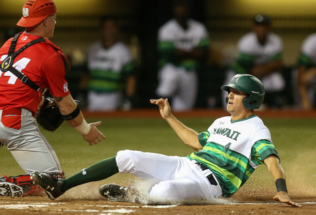 Hawaii outfielder Matt LoCoco has shown some pop early in the season. Photo by Darryl Oumi/Special to the Star-Advertiser.