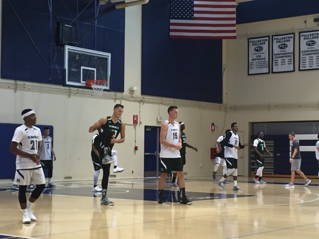 The Rainbow Warriors held a practice at Fullerton College on Tuesday.