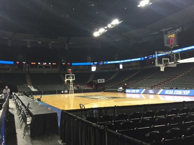 Inside Spokane Veterans Memorial Arena, site of Friday's first-round NCAA action.