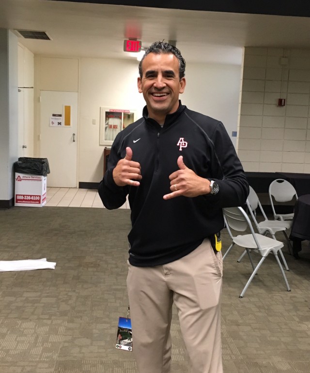 Azusa Pacific head coach Victor Santa Cruz, a former UH linebacker, is coordinating the joint APU/UH pro day