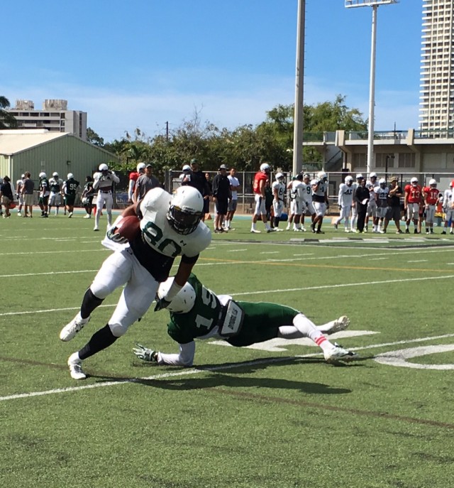 Wideout Ammon Barker and cornerback Jalen Rogers