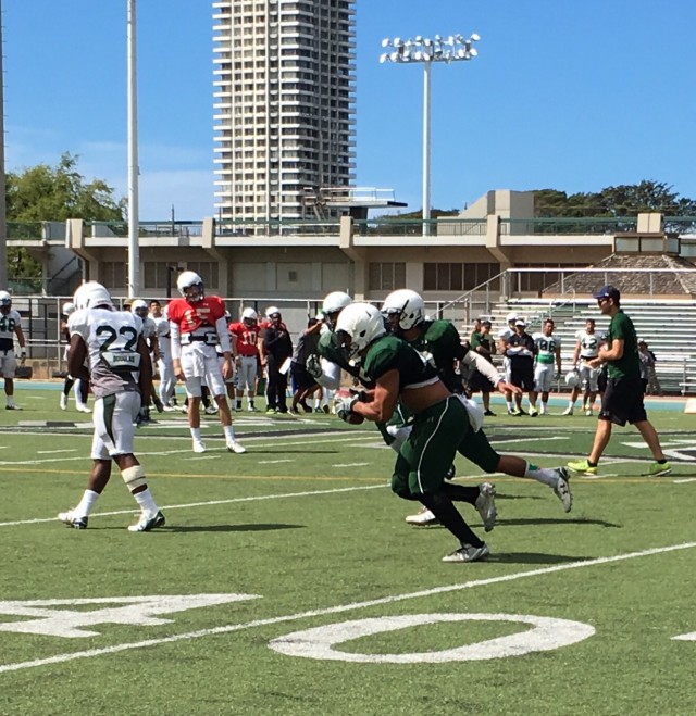 Linebacker Russell Williams on the interception return