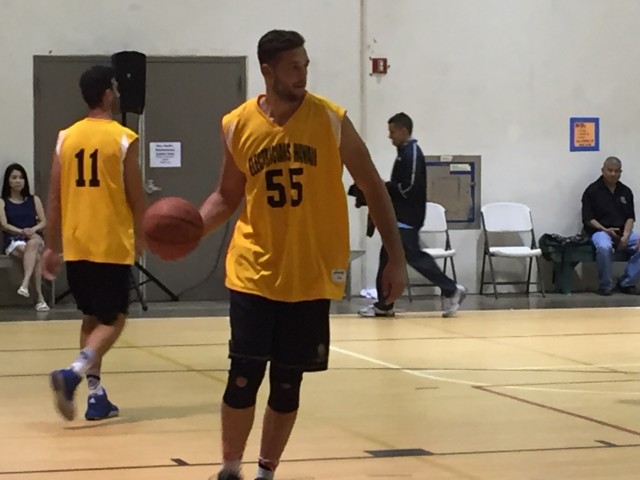 New Hawaii forward Gibson Johnson put in some work at the College Summer League on Thursday.