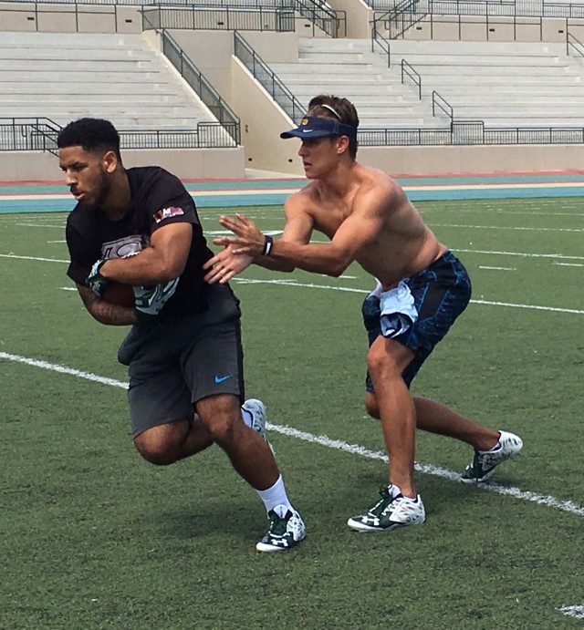 Running back Freddy Holly and Cole McDonald