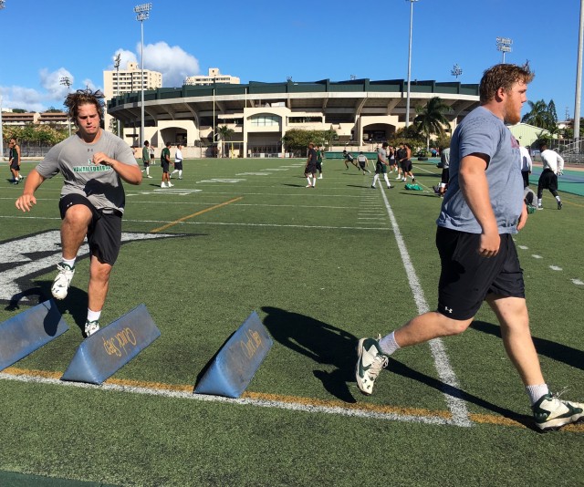 Offensive linemen Luke Clements and JR Hensley