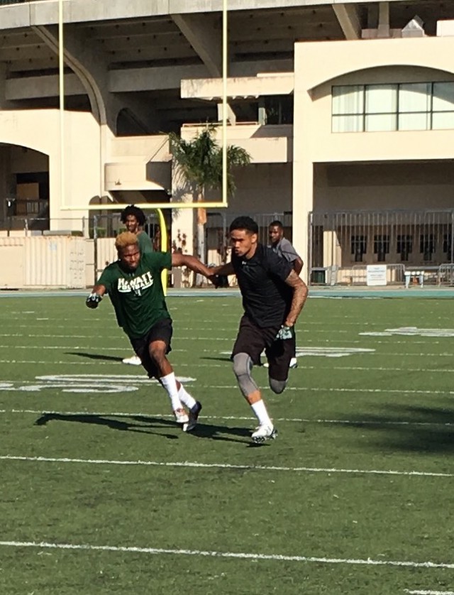 Cornerback Ro Farris and wideout Kalakaua Timoteo III