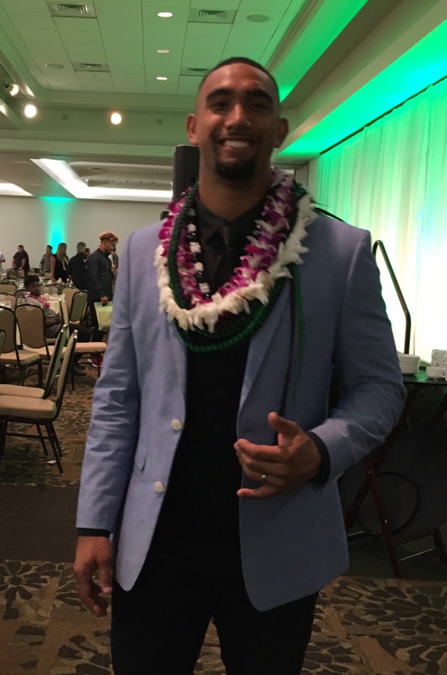 The night's big honor went to defensive end Makani Kema-Kaleiwahea, who was  named Best Dressed.