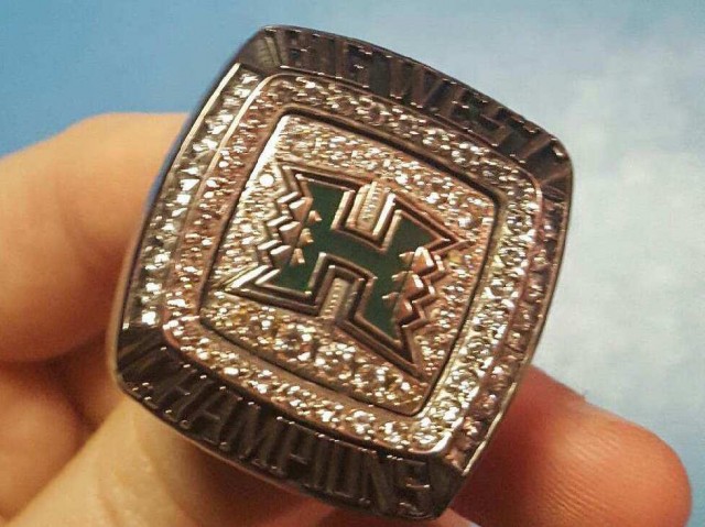UH basketball's 2015-16 Big West championship rings are out.