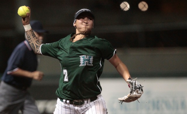 UH sophomore Nicole Lopez was named Big West softball field player of the week on Monday after hitting .550 in the Hawaii Pacific Health Rainbow Wahine Classic. Jamm Aquino/Star-Advertiser