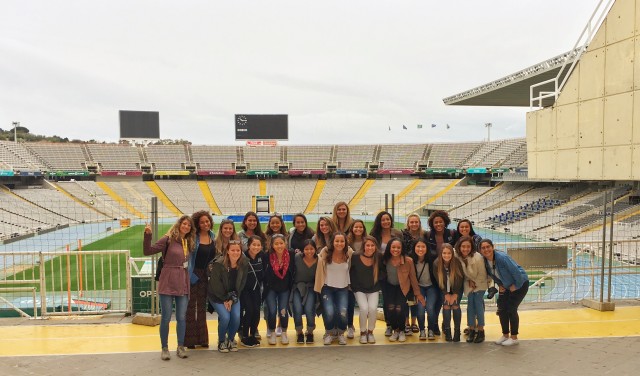 UH took in the Barcelona Olympic Stadium during its Spain trip. // Photo courtesy Michele Nagamine